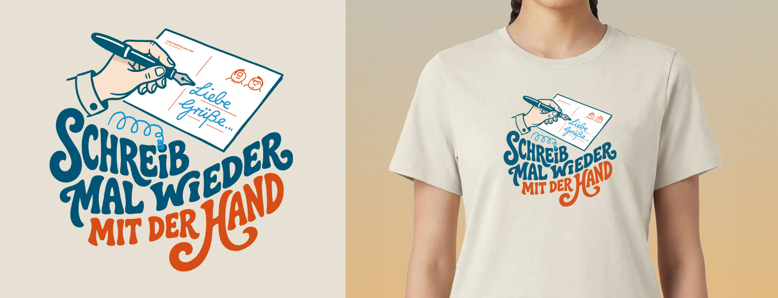 Schreib doch mal wieder mit der Hand - Rumpfkluft | T-Shirt-Kollektion von Katz & Goldt